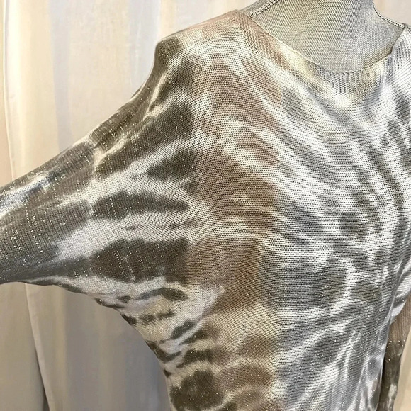 ELISSIA ITALY  Tie Dye Lightweight Sweater Oversized Zipper Detail - Picture 5 of 7